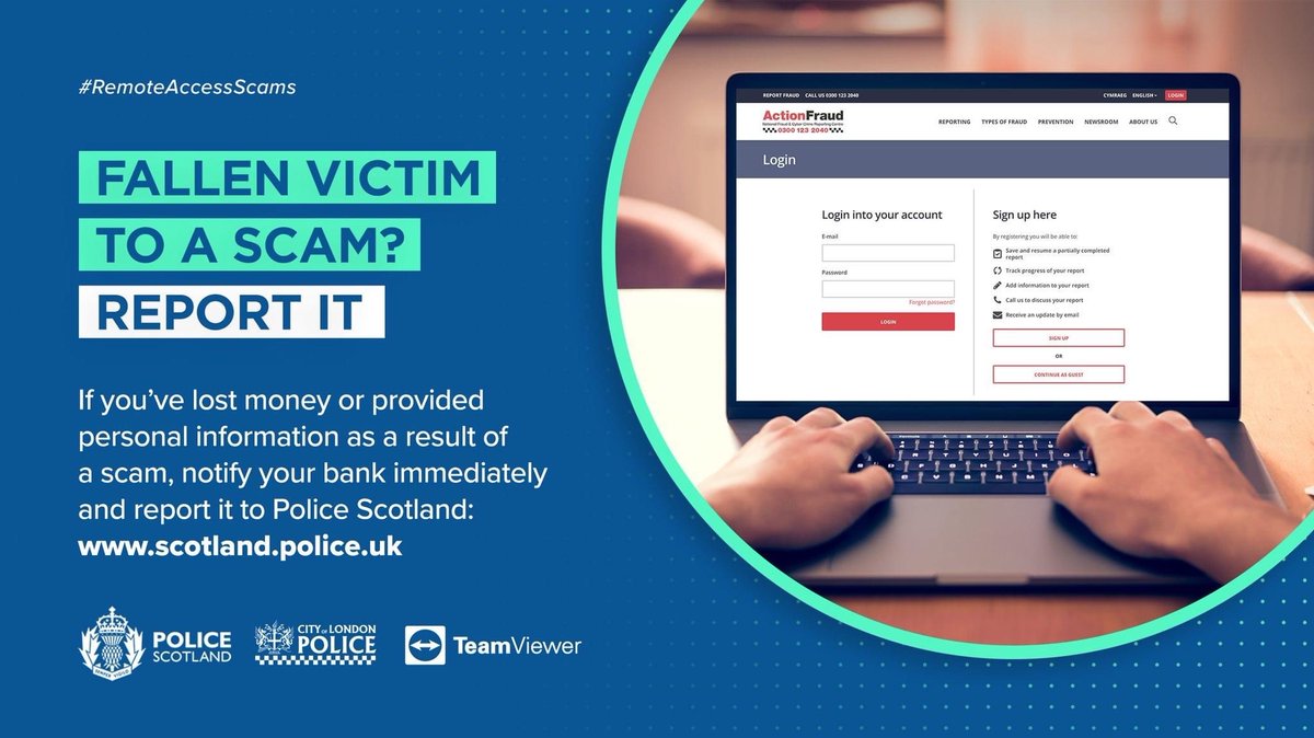 🚨 If you've lost money or provided personal information as a result of a scam, notify your bank immediately.

#RemoteAccessScams
#NorthEastCrimeReduction