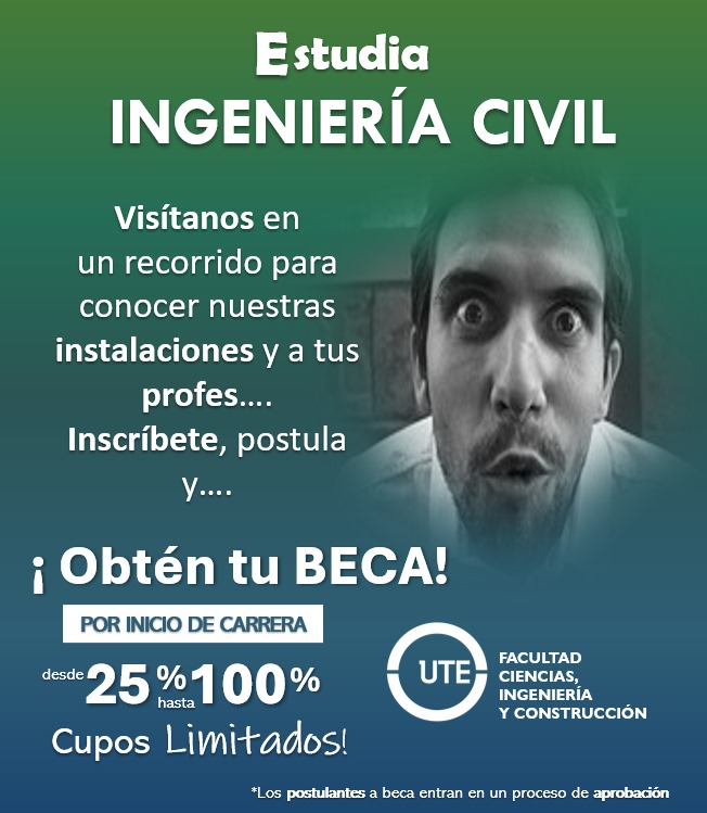 🎉GIVEAWAY 🎉
La Carrera de Ingeniería Civil de la Facultad de Ciencias, Ingeniería y Construcción de la UTE está emocionada por hacerte parte de su comunidad, por eso comparte contigo becas económicas que te las puedes conseguir compartiendo en redes. goo.gl/maps/RPuRVMwJ3…