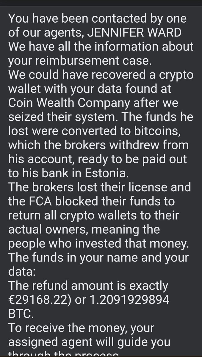 HaliaV4non's tweet photo. I've received a call twice from a lady saying I have some crypto that needs to be given to me from a past broker that is not active anymore
I said I don't do anything on the phone, send it via email
The email comes from tonyjones.fca@gmail.com
Any thoughts? 😂 #OpScam #Malware☠️ https://t.co/Cak0ubT70c