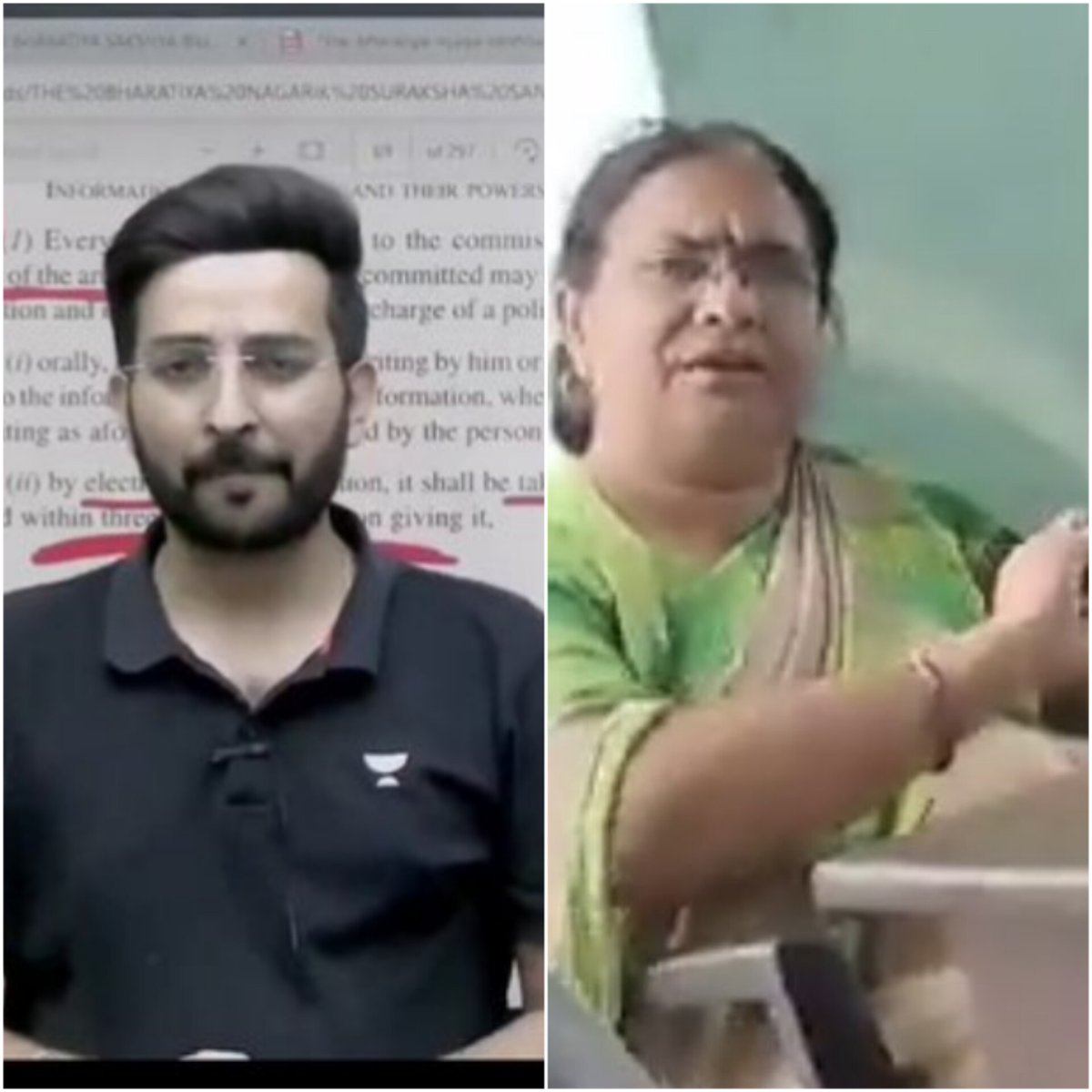 Arshadwarsi175's tweet photo. Two Teachers:

Karan Sangwan: He asked students to vote for Educated leaders.
Tripta Tyagi: She asked other kids to slap Muslim Kid.

Sanghis outraged over Karan and asked Unacademy to sack him. 
Thats what wrong with them and new India.@Uppolice
@myogioffice
#ArrestTriptaTyagi https://t.co/kaa9ursEYm
