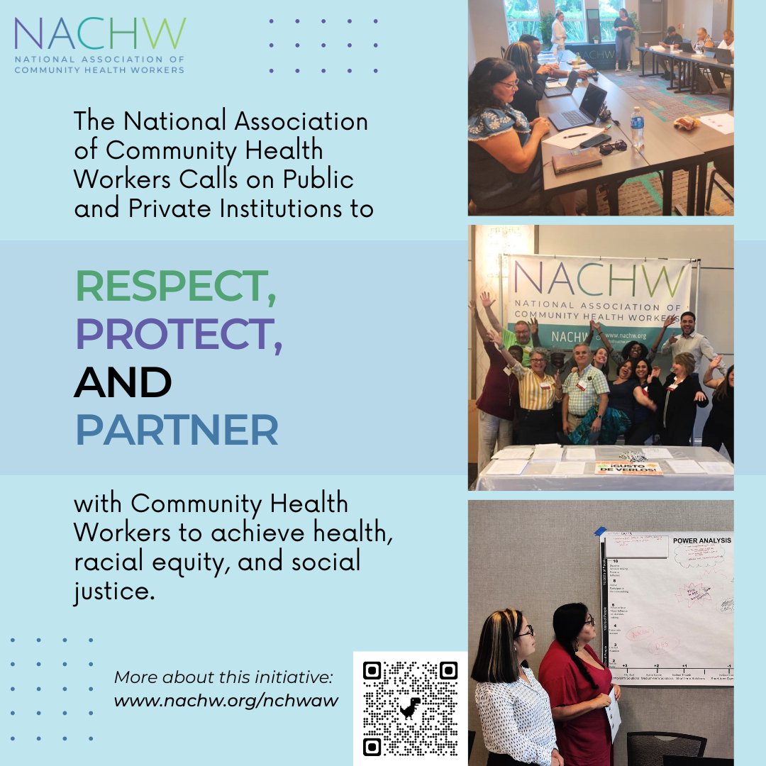 Az_CHOW's tweet photo. CHWS are an essential component of our communities. Our work is deeply rooted in equity and social justice.

#NationalCHWAwarenessWeek #CommunityHealthWorker #NACHW #AzCHOW #PromotorasdeSalud #promotoresdesalud #CHR https://t.co/IqM1Pl1IcR