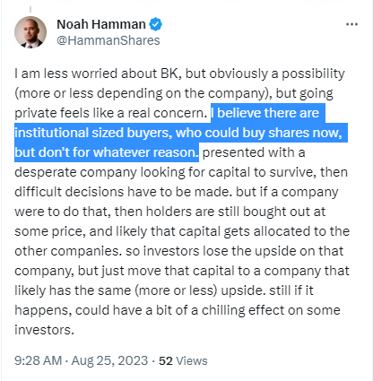 PresumablyPaul's tweet photo. Meet Noah, CEO of #ETF company #AdvisorShares. They offer cannabis sector #ETFs such as $MSOS $MSOX $YOLO and the recently tanked $PSDN.

Noah can't think of a single reason deep pockets avoid investing in U.S. #MSOs.

Retail Investors entrust Noah with their hard-earned dollars. https://t.co/r1wilXytyM