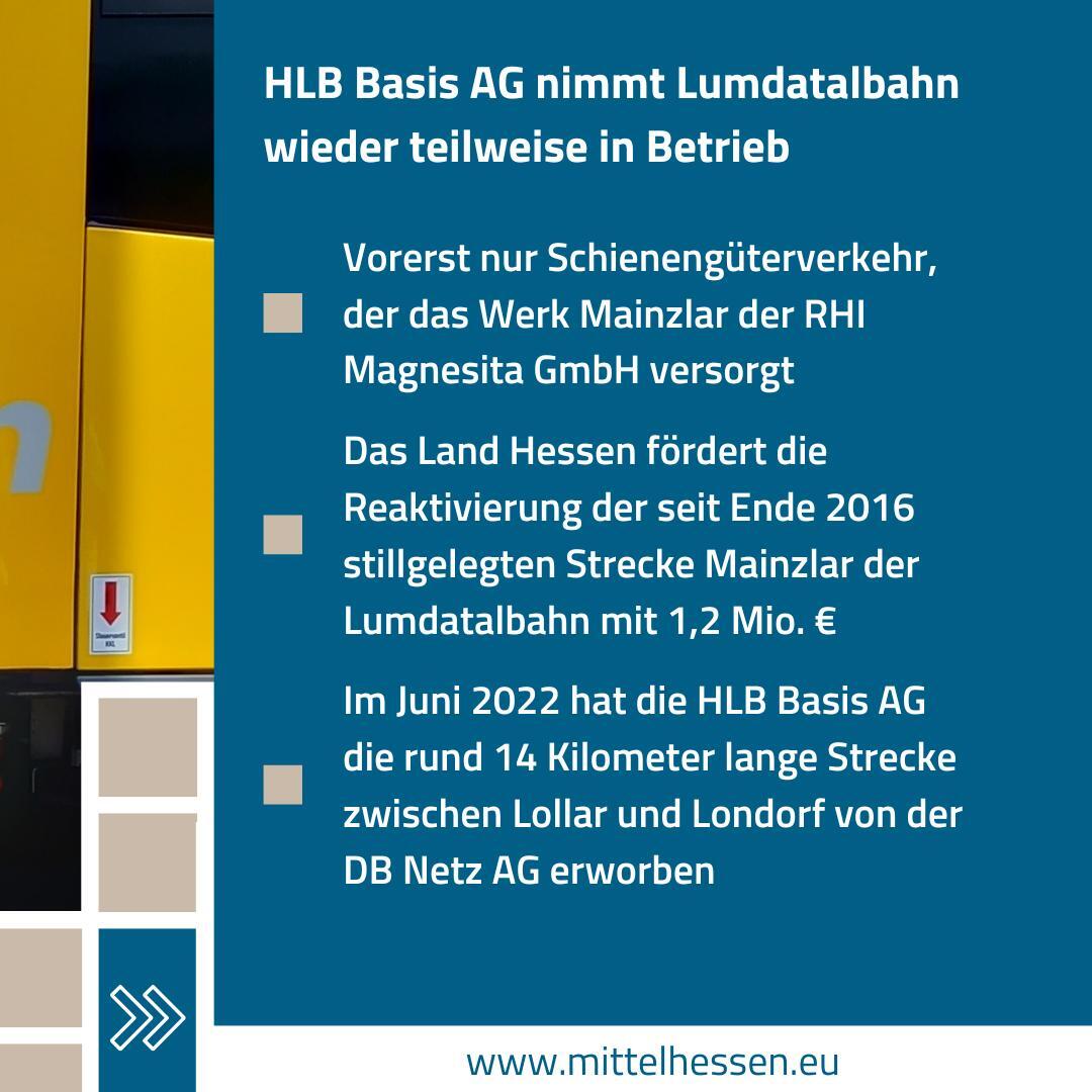 Ende August 2023 unterzeichneten der hessische Verkehrsminister Tarek Al-Wazir, HLB-Geschäftsführer Veit Salzmann und Jochen Fink zudem eine Planungsvereinbarung zur möglichen #Reaktivierung des Personenverkehrs auf gesamter Länge der #Lumdatalbahn:
 is.gd/LHFz5Y