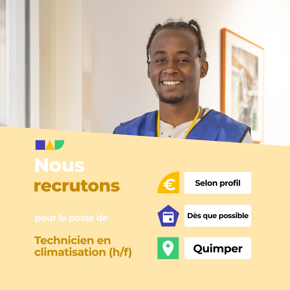 🛎️ Nouvelle offre d'emploi : Technicien en climatisation (h/f) 🌎 Quimper (29000) 📅 Démarrage dans les 7 prochains jours 👉 Plus d'infos : jobs.iziwork.com/fr/offre-emplo… #recrutement #intérim #emploi #OffreEmploi #job #iziwork
