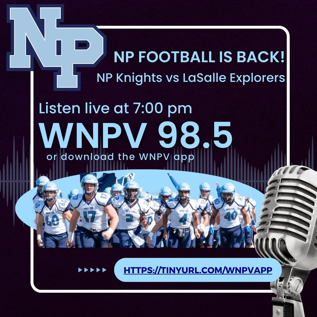 NPTV will begin broadcasting television coverage next Thursday against Quakertown.  Tonight you can listen to the NP/LaSalle game live on WNPV 98.5/ 1440 AM at 7:00 pm. Outside of the NP area? Download the WNPV App and listen anywhere in the world. tinyurl.com/wnpvapp