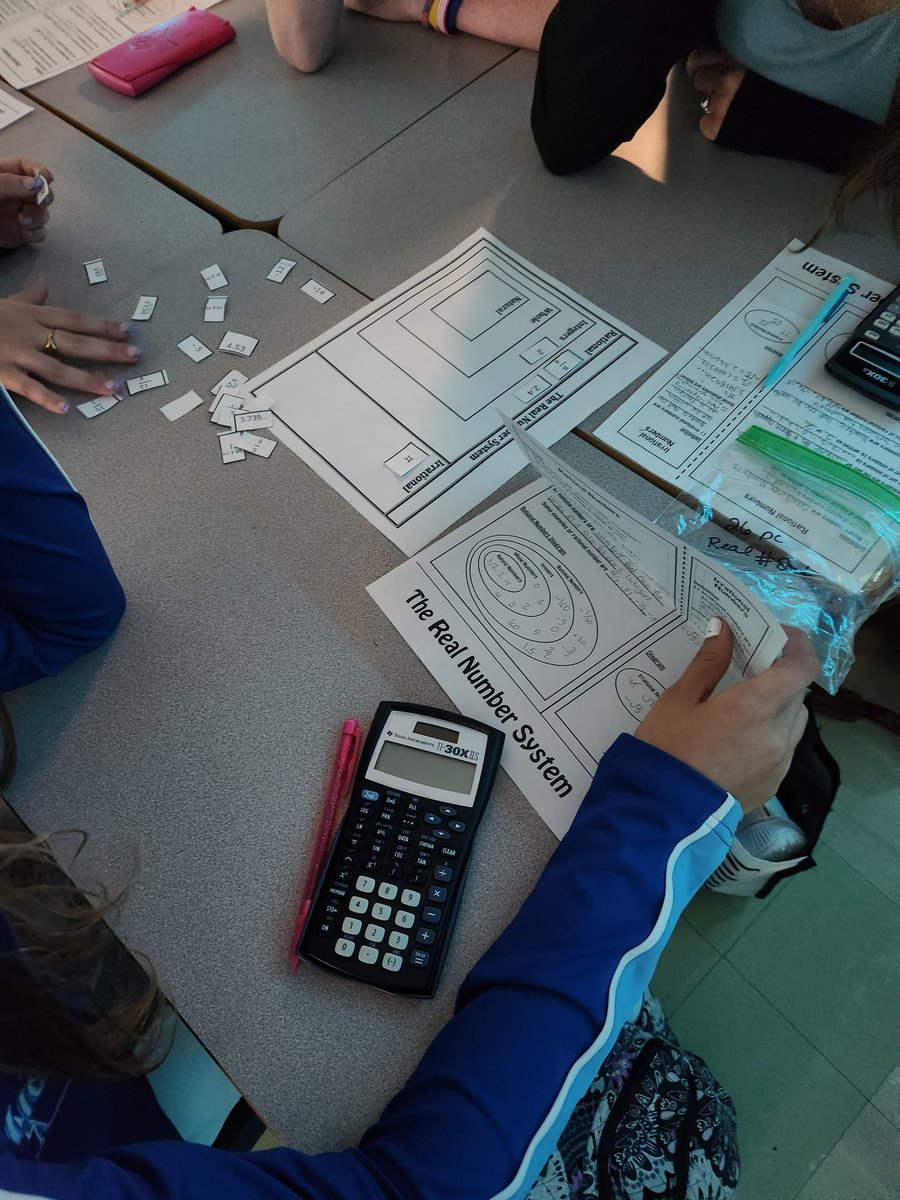 MsFlam33's tweet photo. Starting off our first topic off with a sort.  Student have to sort rational and Irrational numbers into their best fitting categories.

They've been rocking it!  Great conversations to why one fits better and more! 

#realnumbersystems https://t.co/CewsUomaeT