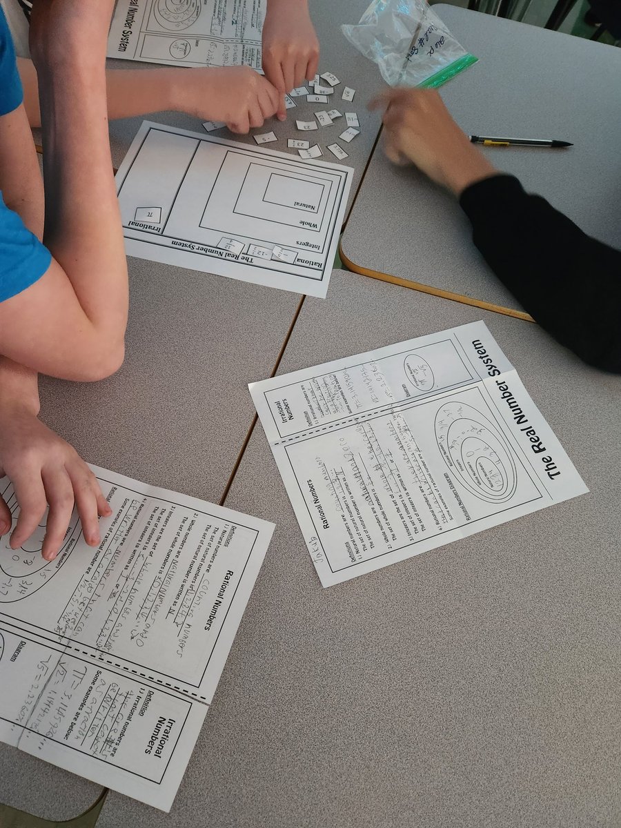MsFlam33's tweet photo. Starting off our first topic off with a sort.  Student have to sort rational and Irrational numbers into their best fitting categories.

They've been rocking it!  Great conversations to why one fits better and more! 

#realnumbersystems https://t.co/CewsUomaeT