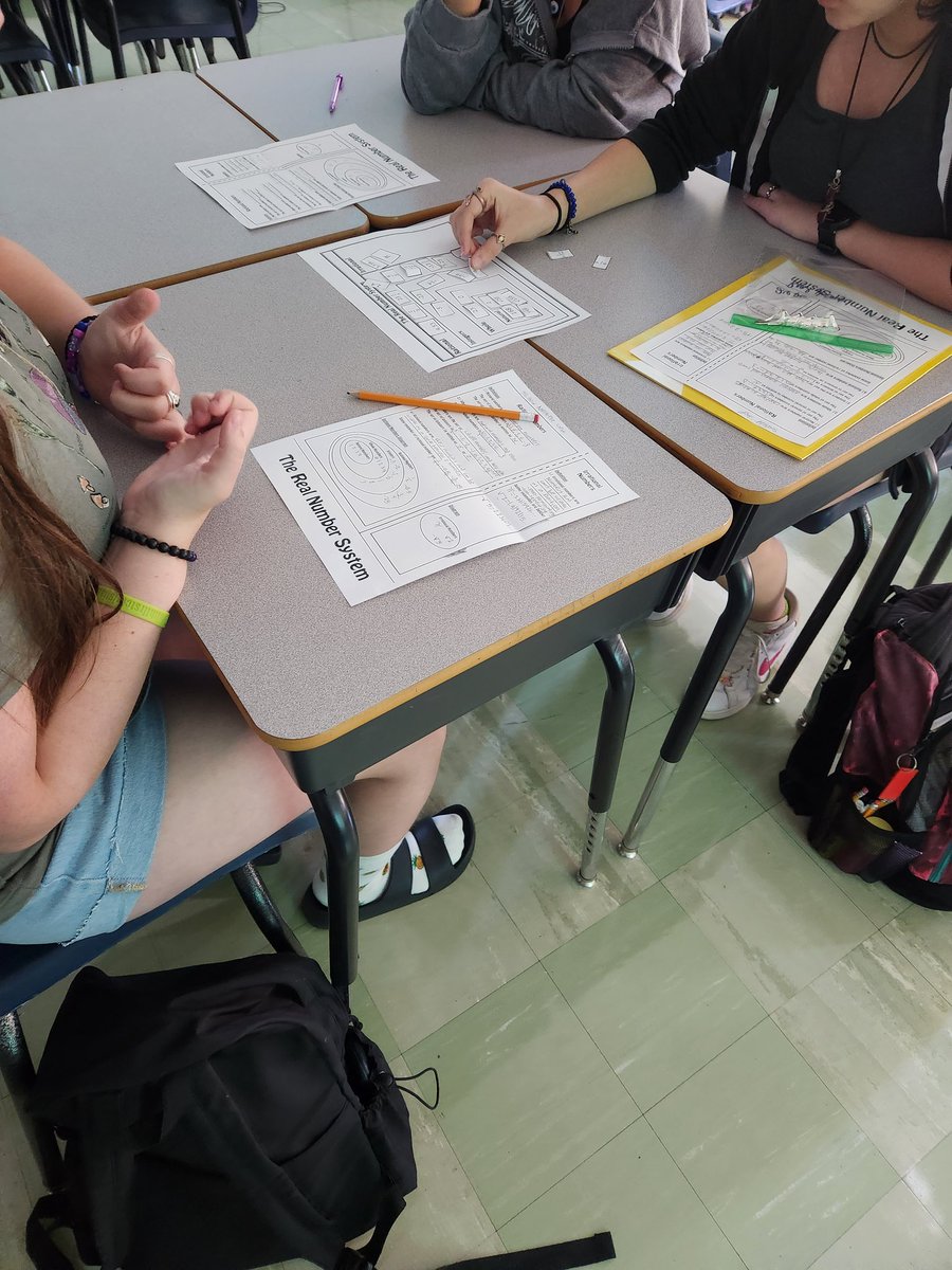 MsFlam33's tweet photo. Starting off our first topic off with a sort.  Student have to sort rational and Irrational numbers into their best fitting categories.

They've been rocking it!  Great conversations to why one fits better and more! 

#realnumbersystems https://t.co/CewsUomaeT
