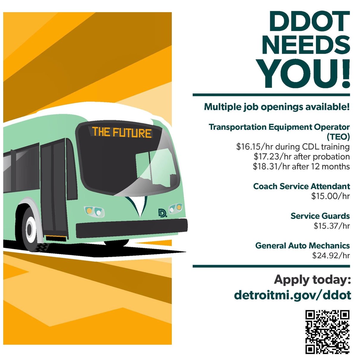 Ready to start a new career with DDOT? We’re ready to train you every step of the way. Join our team today! #DDOT