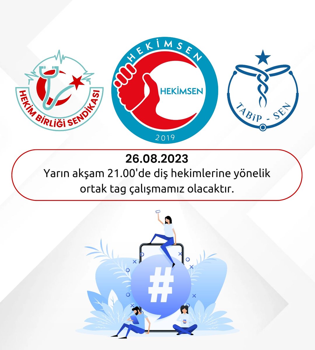hekimsen's tweet photo. 10 dk bir MHRS, sadece diş muayenesi ve tedavi edilemeyen hasta grubunun yanında,toplumda enfeksiyon hastalıklarının yayılma riskini de artırmaktadır.

Hekim Sendikaları olarak tüm meslektaşlarımızı yarın saat 21:00 de Twitter'a hashtag çalışmasına bekliyoruz.

Hekimler olarak artık; sen, ben yok, biz varız.Tüm hekimleri  hekim sendikalarına üye olarak, hekimlik mücadelesine aktif destek vermeye davet ediyoruz. 

@hekim_birligi @Tabip_Sen

#HekimlerTekYürek