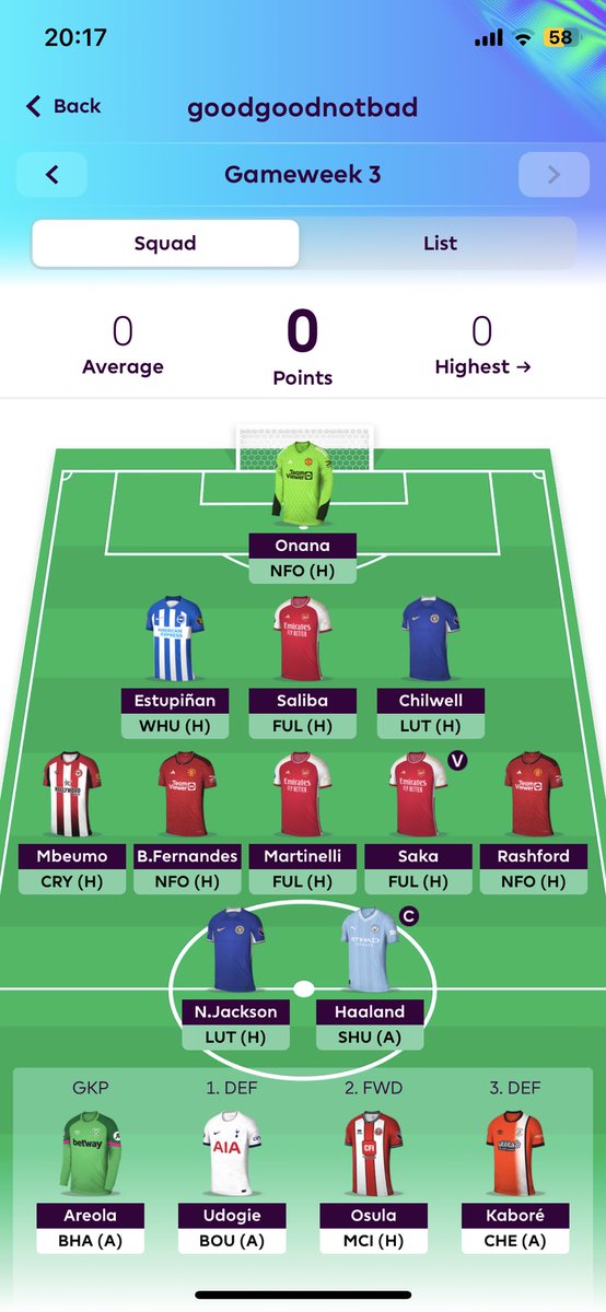 deanfpl's tweet photo. #FPL GW3 

🔄 Pedro -> Jackson

©️ Haaland

📊 Rank: 277k

Good luck to all 🫡 https://t.co/s4enyKKY37