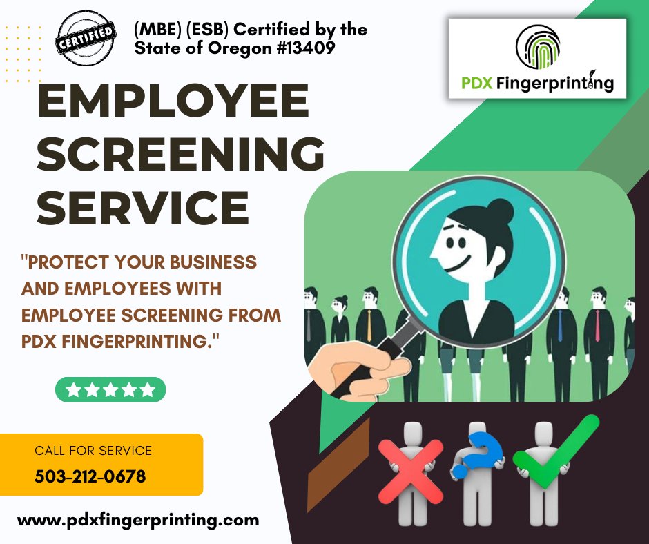 pdxfingerprint's tweet image. Elevate Your Workforce with Comprehensive Employee Screening by PDX Fingerprinting

Visit pdxfingerprinting.com
Call 503-212-0678

#HiringDecisions #BackgroundChecks #CredentialVerification #IdentityVerification #PDXFingerprinting #hillsboro #portland #lakeoswego #beaverton