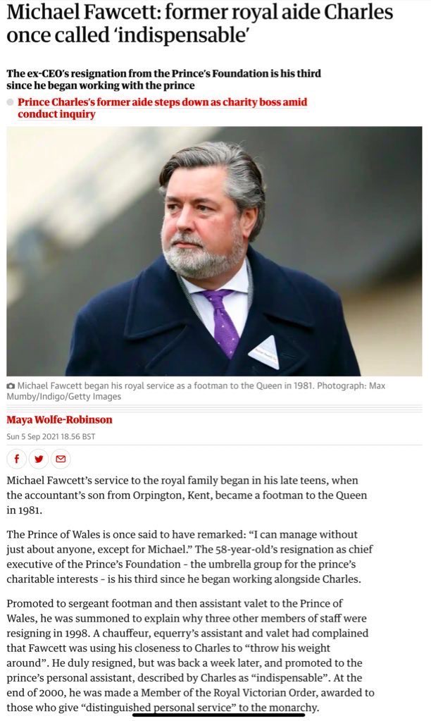 HighwaySqueak's tweet photo. Interesting thread: in addition to the r*** allegation, Michael Fawcett is also heavily implicated in allegations of racism as well as Charles’ own corruption. #CashForHonours #PalaceCorruption #Royals
#AbolishTheMonarchy #Charles #MichaelFawcett https://t.co/JR2mELHi7k