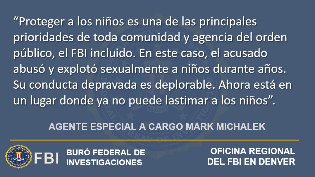 El @USAO_CO anunció que Brandon Bourret de Colorado Springs fue sentenciado a 25 años de prisión por producir pornografía infantil: justice.gov/usao-co/pr/col…. #ProjectSafeChildhood