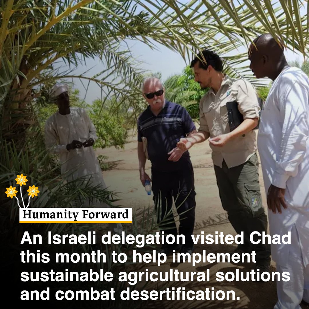 An Israeli delegation visited Chad earlier this month to help the African country implement creative, sustainable agricultural solutions. The delegation focused on Chad's date agriculture sector and on Chad's ability to manage its water supply.
