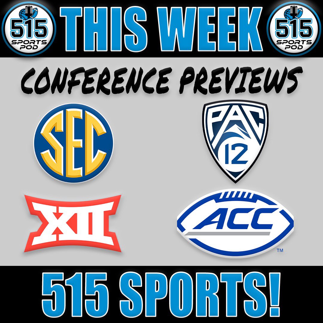 515Podcasts's tweet photo. College football is back tomorrow and @the_real_mdo @BrockBeirman breakdown the remaining power 5 conferences giving you all the insight for this upcoming season! 
Listen here
Apple: https://t.co/JNklTHKksf
Spotify: https://t.co/nhhx7rmL69 https://t.co/2wmTJZ6tvK