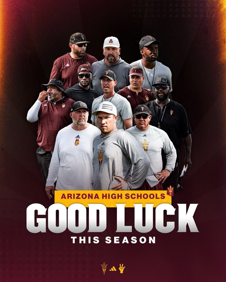CoachMohns's tweet photo. For the past 16 years this was always one of my favorite nights of the year… AZHS Football kicks off tonight and I am fired up for all of my friends in the coaching community 🔥 Best wishes for a healthy and successful ‘23 season! We’ll be watching closely 😈 🔱 ⬆️ https://t.co/qPeB0dYT8T