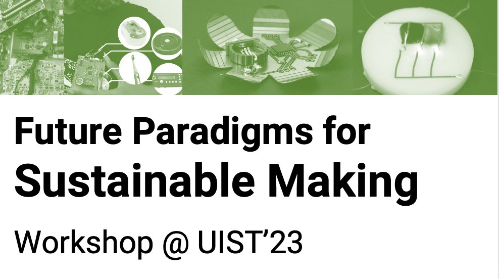 Zeyu Yan (@zyyan20h) on Twitter photo Sustainability & hardware development are two facets of work that are hard for HCI researchers & labs to reconcile, we agree and decided to explore this tension in a #UIST2023 workshop: sustainablemaking.com pls join us <a href="/cheng_tingyu/">Tingyu Cheng</a> <a href="/xjasminelu/">Jasmine Lu</a> <a href="/plopesresearch/">Pedro Lopes</a> <a href="/huaishup/">Huaishu Peng</a> Sustainability & hardware development are two facets of work that are hard for HCI researchers & labs to reconcile, we agree and decided to explore this tension in a #UIST2023 workshop: sustainablemaking.com pls join us <a href="/cheng_tingyu/">Tingyu Cheng</a> <a href="/xjasminelu/">Jasmine Lu</a> <a href="/plopesresearch/">Pedro Lopes</a> <a href="/huaishup/">Huaishu Peng</a>