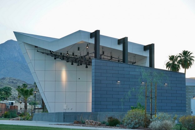 foundryservice's tweet photo. Cathedral City Community Amphitheater with AFC Stone Pearl and Flint #fibercement boards. https://t.co/AYcyI7B65n https://t.co/YVzqGNLv2o