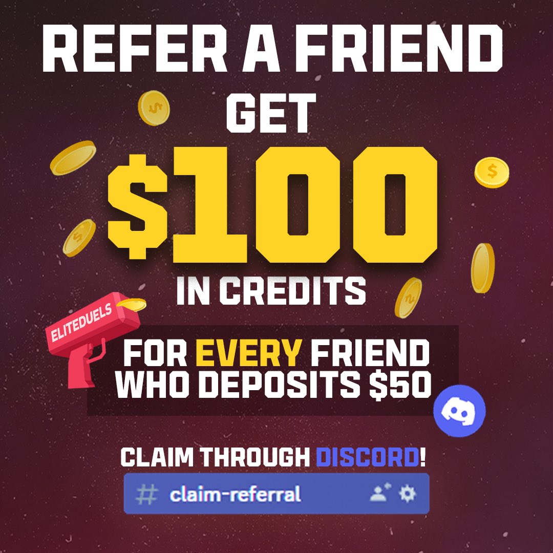 EliteDuels's tweet photo. 🚨THIS IS NOT A DRILL🚨

We’re offering you $100 in Credits FREE when you refer a friend and they Deposit $50!

Go to https://t.co/qTtrLAndgI and play today!!
_________________________________
#CSGO #CSGO2 #VALORANTMasters #VCT #leagueoflegends #LCS #LEC #DOTA #RocketLeague https://t.co/kTablKuspw