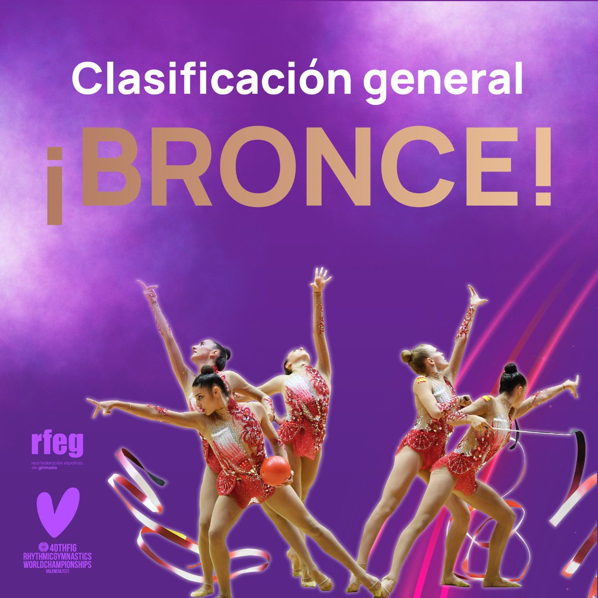 BRONCEEEEEEE🥉🥉🥉🥉🥉

El conjunto senior consigue la MEDALLA DE BRONCE en la clasificación general del Campeonato del Mundo #RhyWorlds2023 ❤️

¡ESPECTACULARES!