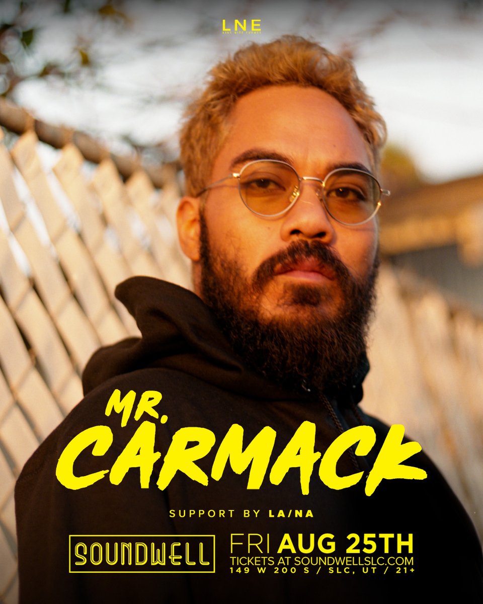 TONIGHT🔊We welcome <a href="/mr_carmack/">Mr. Carmack Fan Acc.</a> back to the Soundwell stage! 

DOORS @ 8PM. 

Hyped to have him back in SLC for another fire set. 

Get your dancing shoes on &amp; come ready to party🔥 

Tickets @ SoundwellSLC.com 

#MrCarmack #SoundwellSLC #LNE