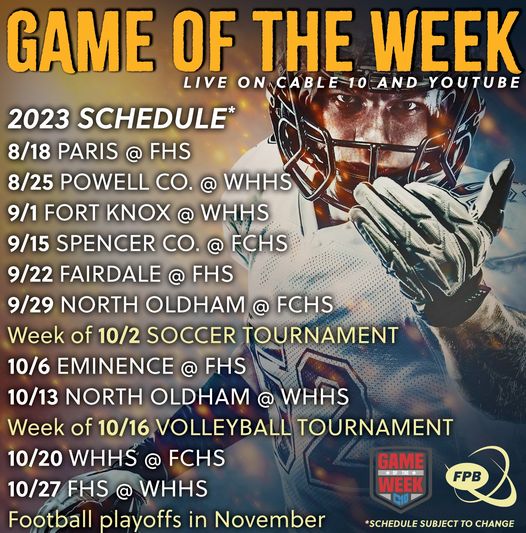 BMIA appreciates the crew that makes the GAME OF THE WEEK happen <a href="/fewpb/">Frankfort PlantBoard</a>! Another game tonight, come on Western Hills High School!! Let's bring in the win! #highschoolfootball

If you happen to see our BMIA commercial during your watch, let us know!
youtube.com/cable10 🏈🏈