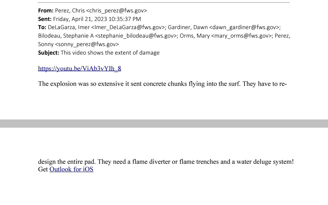 #FOIAFriday SCOOP: US Fish &amp; Wildlife Service turned over more than 1K pages of emails, pics &amp; other docs abt the aftermath of the SpaceX rocket that exploded shortly after takeoff in April. Incredible look behind the scenes

<a href="/danahull/">Dana Hull 👩🏻‍💻 is on BLUESKY @danahull</a> <a href="/lorengrush/">Loren Grush</a> &amp; me
1/
bloomberg.com/news/features/…