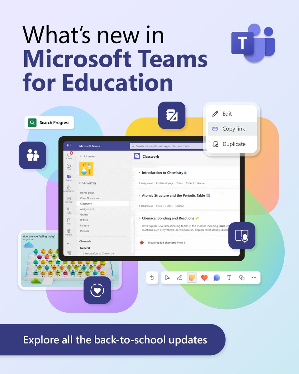 New updates to #MicrosoftTeams for Education are here! 📚 Classwork 🔎 Search Progress 📲 Teams Parent App 🥳 So. Much. More Check out the blog for all the latest changes. msft.it/60199rO5B #MicrosoftEDU