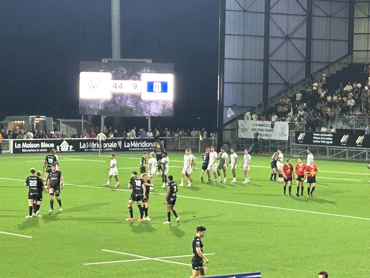 FredericCormary's tweet photo. C’est fini à Aix-en-Provence, le @agen_rugby balayé 44-9 par @ProvenceRugby… Le SUA devra relever la tête dans le derby face au @SMR_Rugby vendredi prochain @SudOuest_Sport https://t.co/DCpOkqBVzf