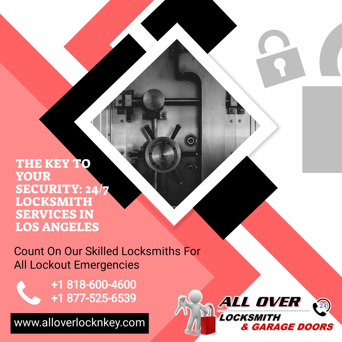 AllOverLocknKey's tweet photo. Find more information in our website
https://t.co/hJOmpzaFSt
Or Call Us Now
818-600-4600
877-525-6539
#locksmith #locksmiths #locksmithservice #locksmithlife #mobilelocksmith #locks #keyservice #keys #smartkey #lostkeys #lockdown #rekey #keycutting https://t.co/yQmA2CbVjx