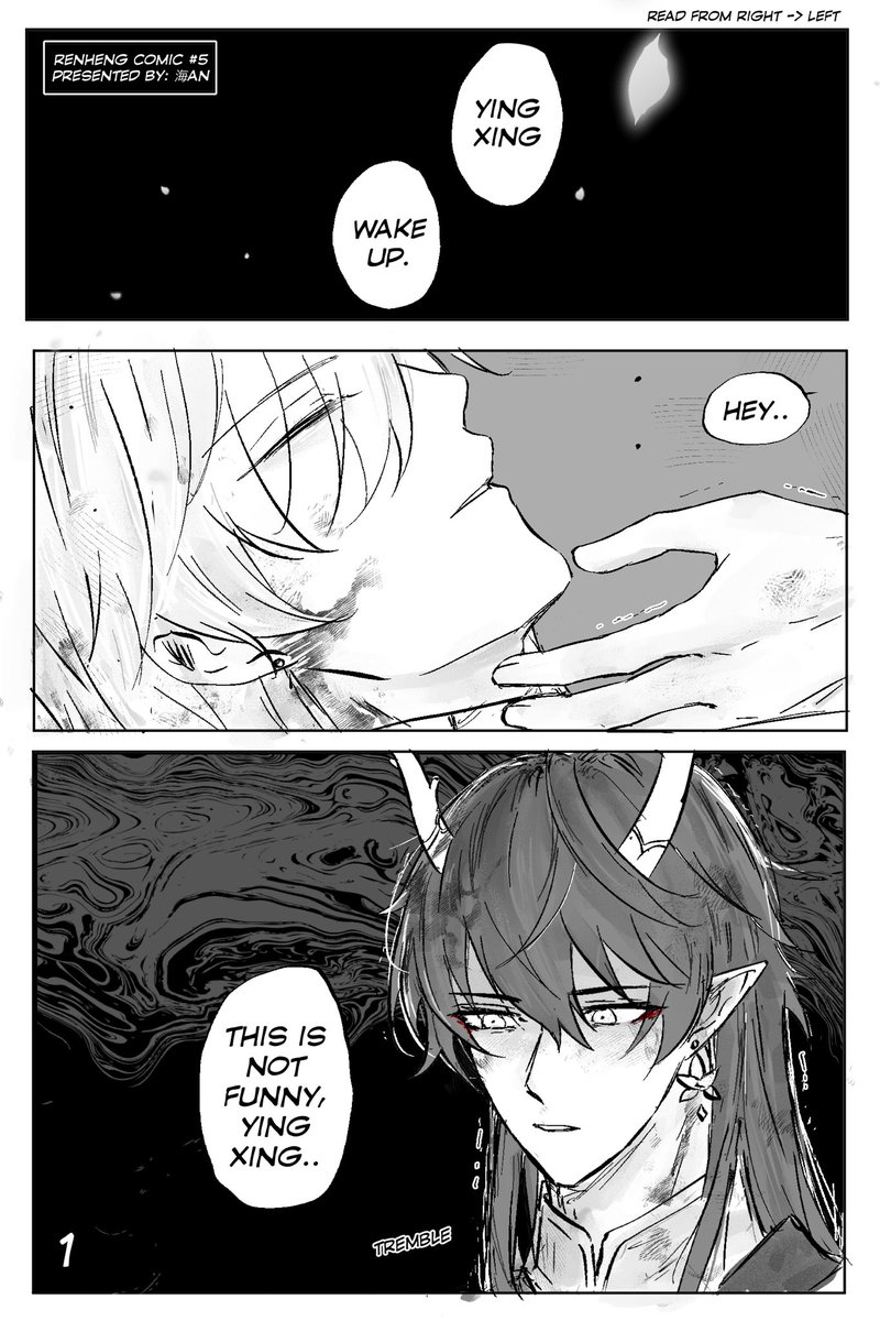 [ ⚔️🍁 Short comic #5 ] page 1/2 feat. Jingyuan
I never drew angsty stuff until rh .. a gay couple can change everything 
#Renheng #刃恒