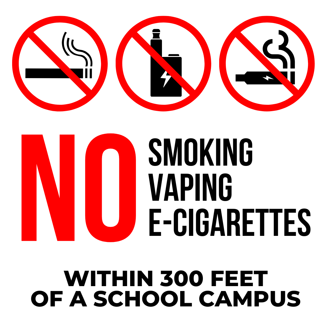 There has been a change in state law and state education code when it comes to vaping. Any student found in possession of, using, or distributing vapes or e-cigarettes on or within 300 feet of a school campus will be removed from class and placed in a disciplinary setting.