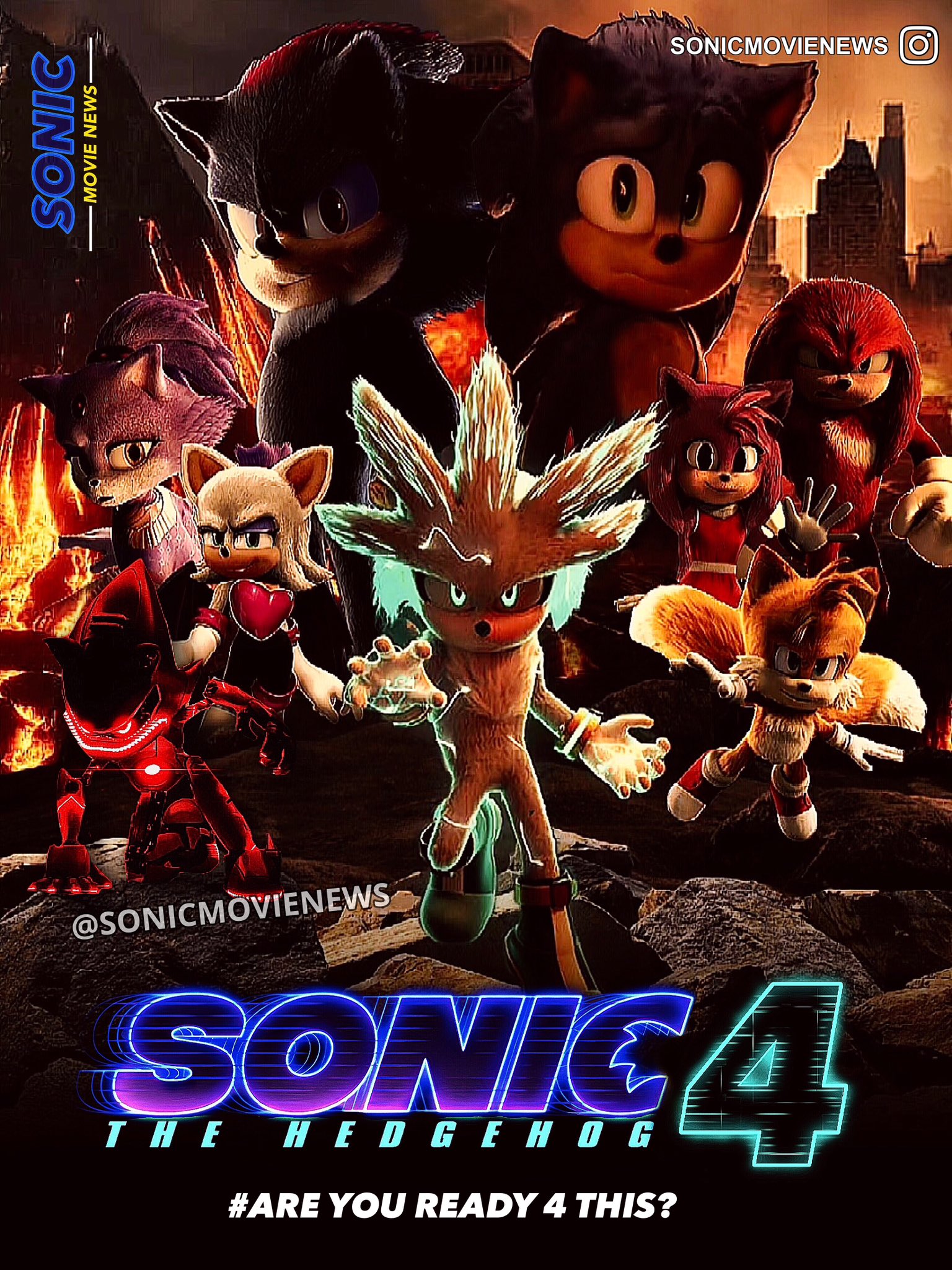 Sonic movienews on X: Sonic Movie 4 fan made poster created by  Sonicmovienews 👀🔥🤩💙🤍🖤❤️ #SonicMovie #sonic #SonicTheHedegehog  #ShadowTheHedgehog #silverthehedgehog #knuckles #amyrose #sonicmovie4  #sonicmovie3 #RougeTheBat #BlazeTheCat