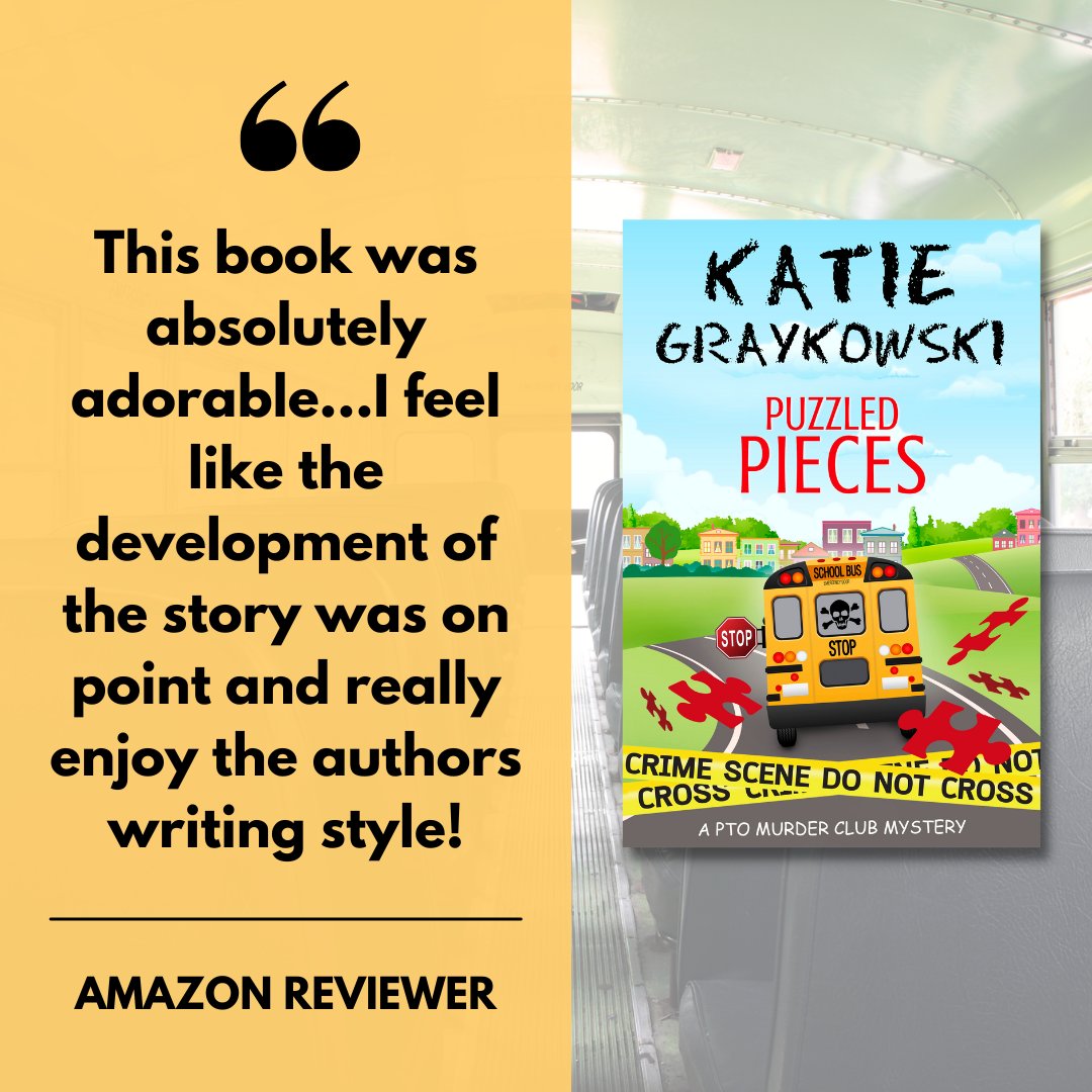 Katiegraykowski's tweet photo. 5 Star Review! ⭐ This Amazon Reviewer writes, "This is the 5th book in A PTO Murder Club Mystery series. And I feel like I will be reading the first 4 books soon because I loved each of the characters that much!"

🚌 Get your copy of PUZZLED PIECES here: https://t.co/IdXTsEqkxL https://t.co/Vd9OOeDFjB