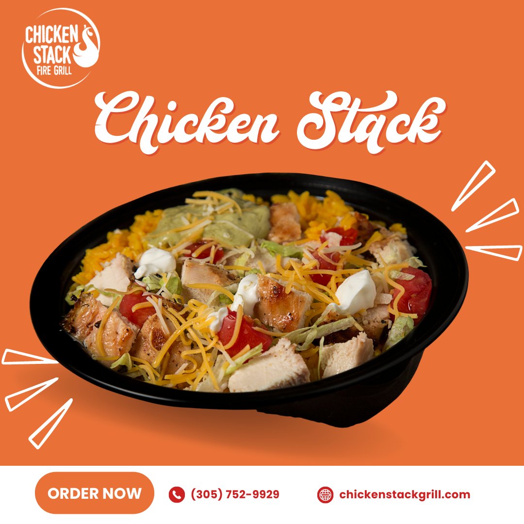 Elevate your mealtime with a bowl of pure delight. 🍲🔥 Dive into our Chicken Stack Bowl, a symphony of flavors and textures. Order now! 😋🌟 #ChickenStackBowl #Flavor #EatFreshLiveFresh #Lunch #Dinner #OnTheGo #MiamiRestaurants