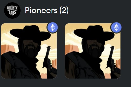 Secured two #Pioneers from <a href="/MightyLabsDAO/">Mighty Labs</a> big things coming fam 🦾 #mightylabs