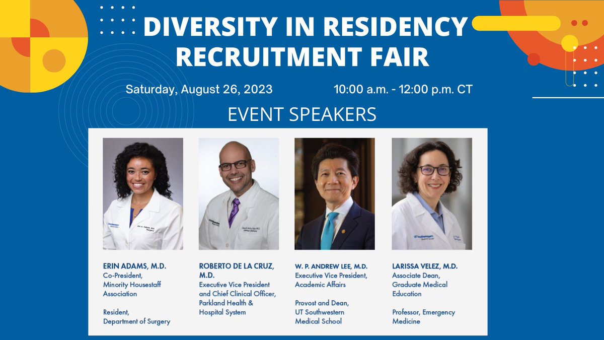 See you all tomorrow for our Recruitment Fair, featuring Dr. Velez <a href="/LvelezEM/">Larissa Velez</a> and other Parkland staff. Resident panel led by Drs. Price <a href="/ParisPriceMD/">Paris Price MD</a> and Kishore <a href="/EshwarKishoreMD/">Eshwar Kishore, MD</a> to follow 🫡🫡