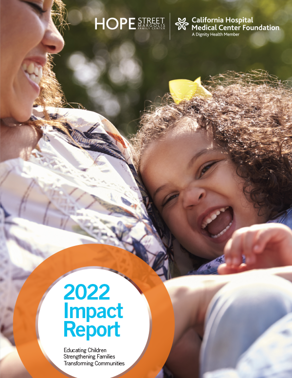 SupportCHMC's tweet image. The 2022 Hope Street Margolis Family Center Impact Report is now available! Learn how Hope Street is changing the trajectories of children and families around Los Angeles to live better, healthier lives.
 dignityhlth.org/3EdI1ji
#supportcaliforniahospital #Hellohumankindness