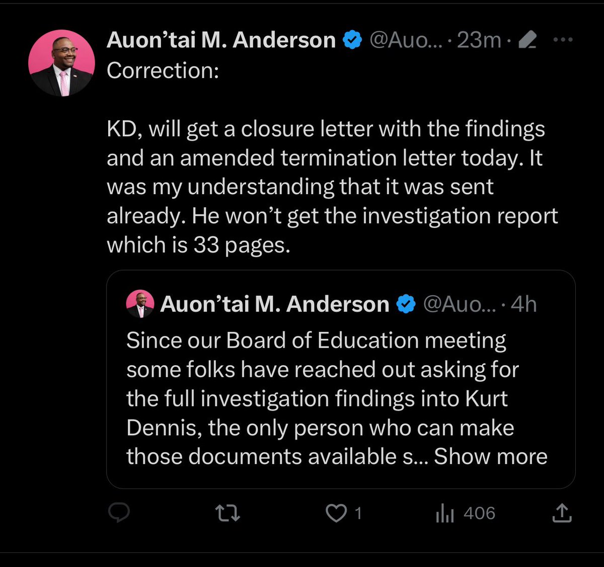 JackRamosDenver's tweet photo. This guy!!! @AuontaiAnderson struggles to even get the simple things correct but is so quick to jump up and speak for DPS and the Board. I’d like to again suggest he’s unfit to serve in elected office but then again, he’s allowed to have a “bad day”. #amateurhour  @dps_k12 https://t.co/mA5AuHfy67