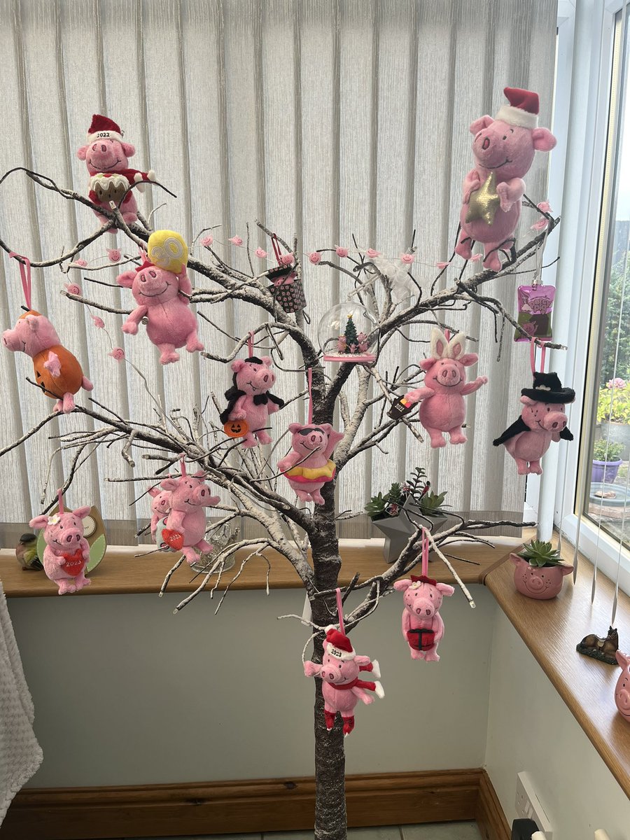 mybeccar's tweet photo. @marksandspencer my Mum’s Percy tree. If you have anything you could add to it she would love to add to the display. #percypig
 #mandspercypigs https://t.co/1D0ZmwKV1g