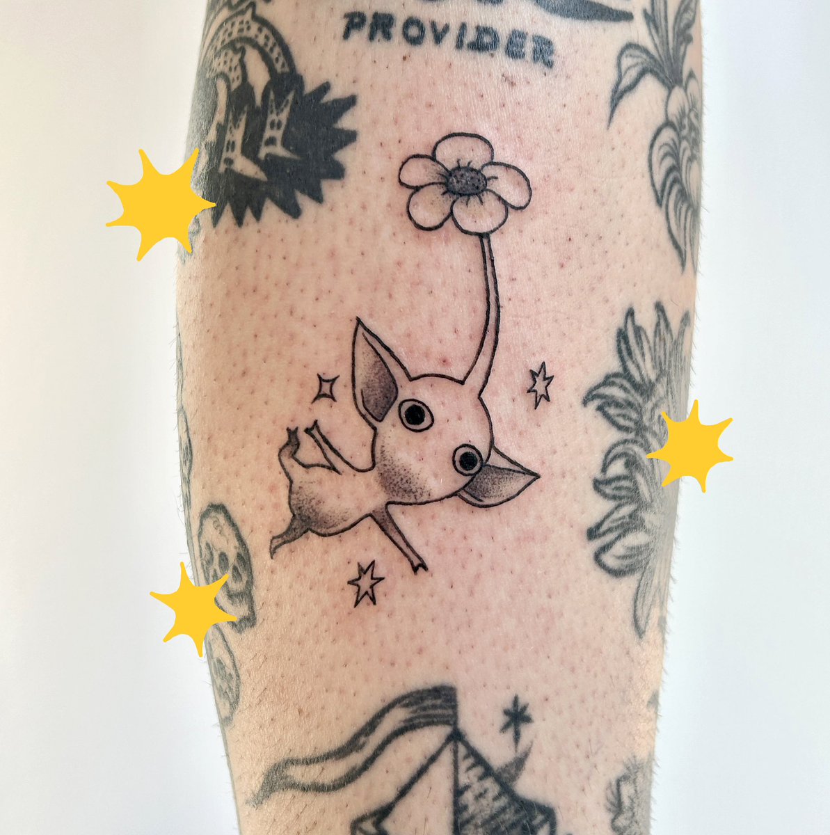 「Did a yellow pikmin tattoo trade with my」|Jamie Greenのイラスト