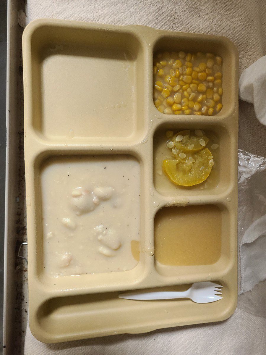 keribla's tweet photo. Since we are all thinking about carceral conditions in Georgia today, here’s breakfast, lunch and dinner from a state prison there. In case you were wondering what incarceration is like for other people. https://t.co/NBBjB8lCEe