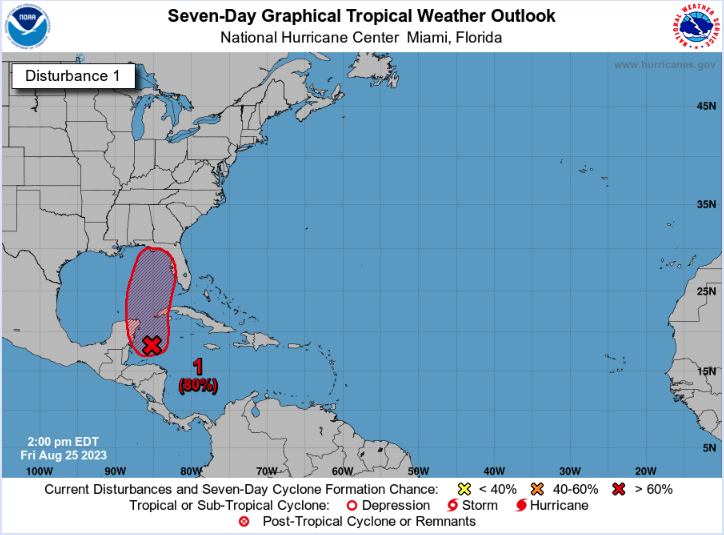 FMITAlert's tweet photo. FMIT Alert LV 1: FMIT is Currently Monitoring a Disturbance Located South of The Yucatan. Potential Threat to FL Gulf Coast Early-Middle of Next Week. Additional Information at https://t.co/UJrqB5d2jA https://t.co/TRGl9zUqrJ