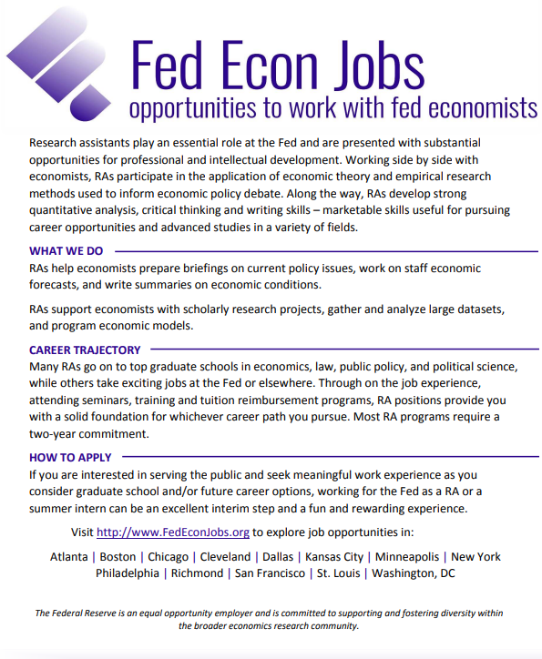 predoc_org's tweet photo. Over a hundred positions open at the Fed! Apply @ https://t.co/g5z3i0RwOa https://t.co/5LPCWfMWw6
