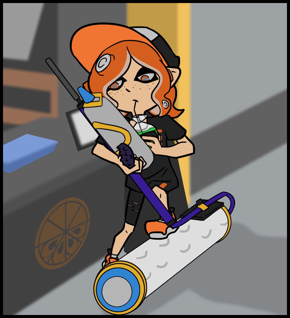 OrangeCocoArt's tweet photo. Break Time  || Splatoon 3

#art #splatoon #Splatoon3 #octoling #splatroller #fanart https://t.co/TBmKpfy7rW