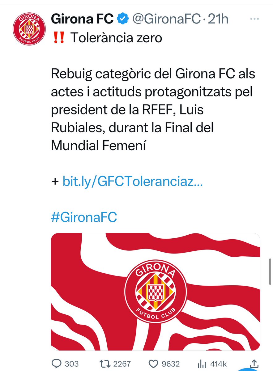 Els dos equips que porten <a href="/openarms_fund/">Open Arms</a> a la samarreta <a href="/uesantandreu/">Unió Esportiva Sant Andreu</a> i el  <a href="/GironaFC/">Girona FC</a> han deixat molt clara la seva postura davant dels actes i actituds protagonitzades pel president de la RFEF. 
Els seus valors son també els nostres. #Toleranciacero