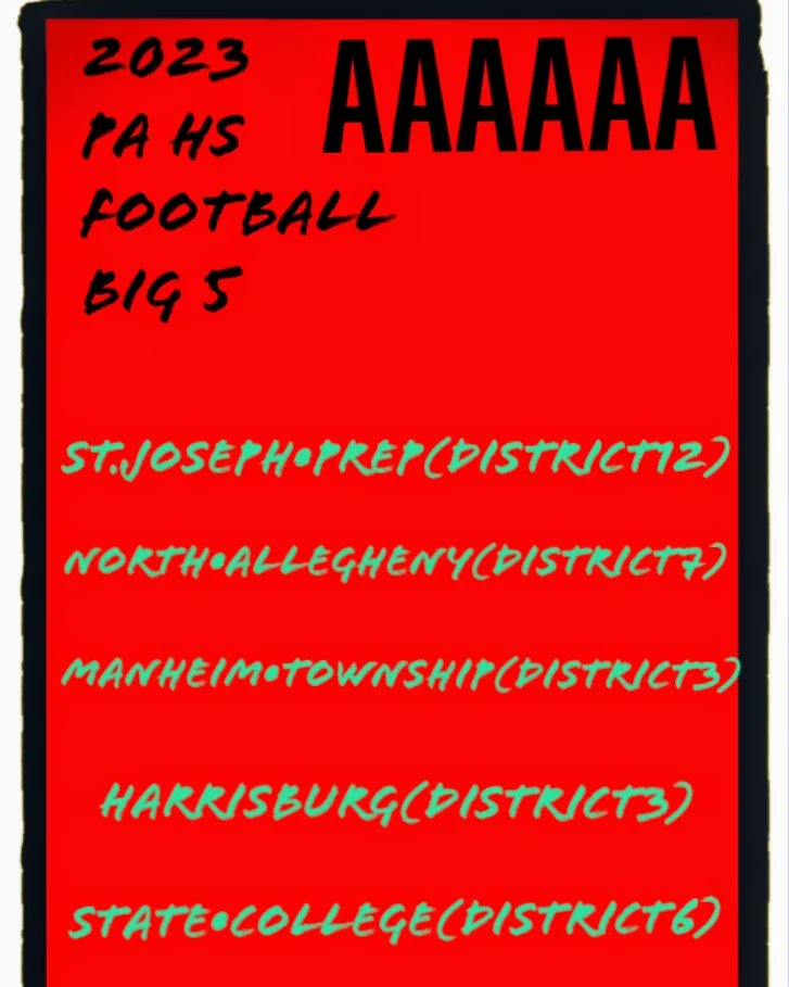 pa_trenches's tweet photo. CLASS 6A PENNSYLVANIA HIGH SCHOOL FOOTBALL 2023 .... #BIGPAFOOTBALL https://t.co/VmCveO1Cms