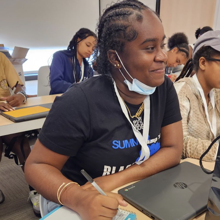 BlackGirlsCode's tweet photo. We’re finishing up week one of our #NewYork CODE Camp 🤩! Stay tuned to see the amazing animations our #techdivas will create 😉 #blackgirlscode #BGCCamp2023 https://t.co/p0iEXSYdLr