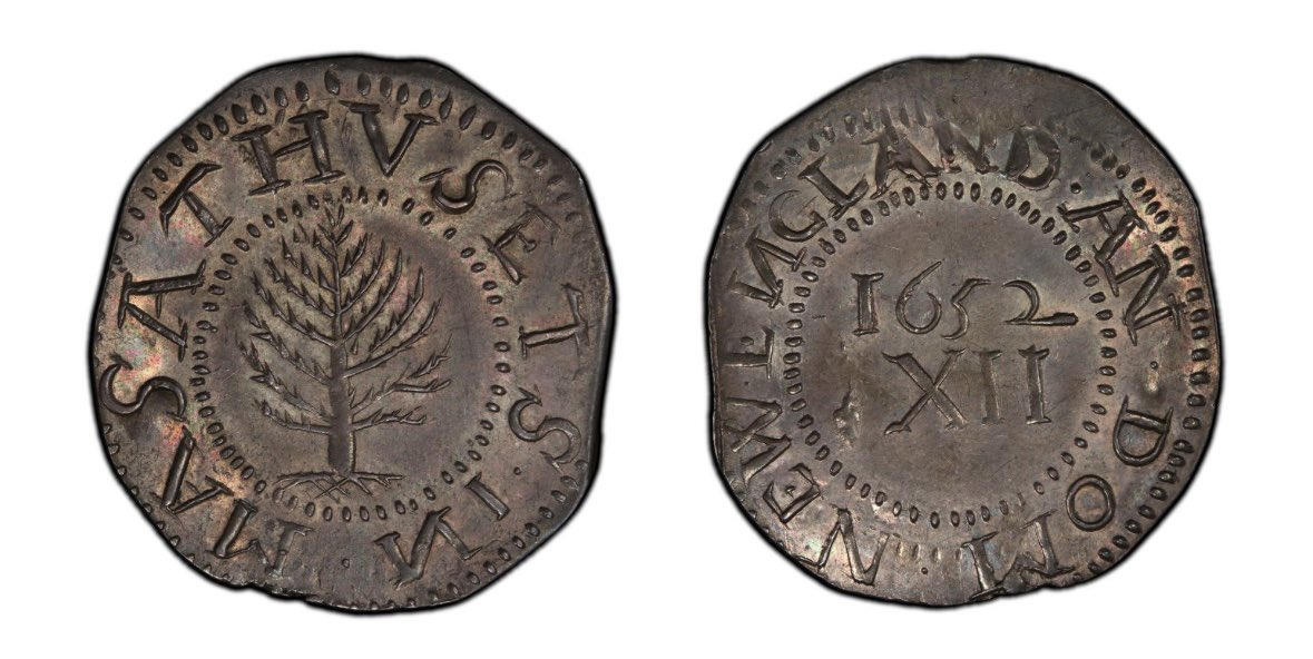 Did you know? The first coin struck in the 13 colonies was the Massachusetts Pine Tree Shilling in 1652. A symbol of colonial self-sufficiency, it marked the beginning of American coinage history.#Numismatics #ColonialCurrency #HistoryInCoins